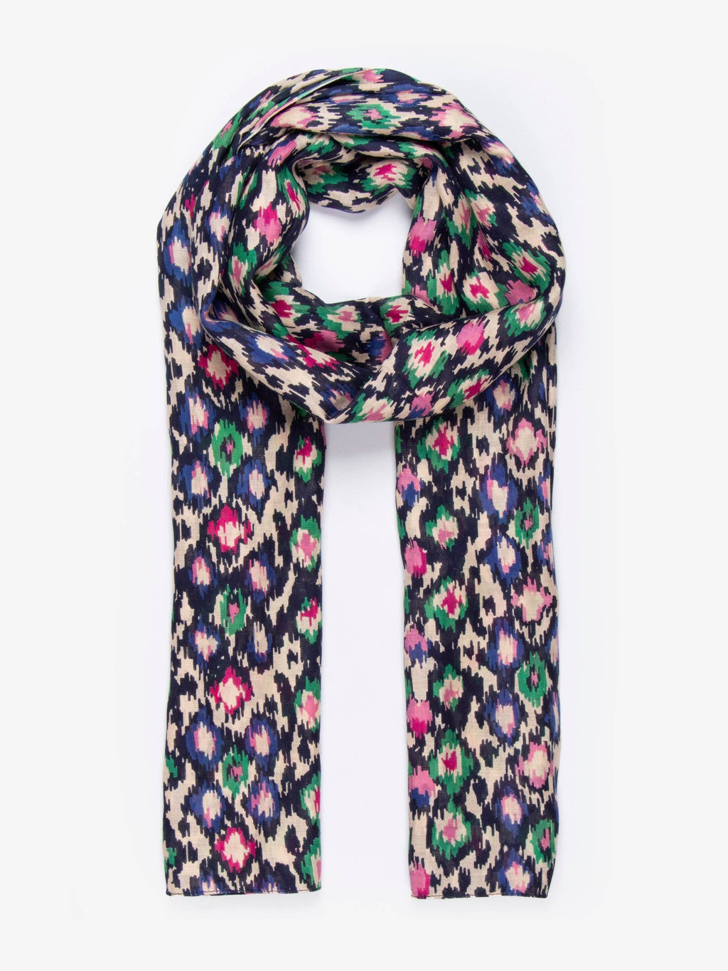 Belle Lightweight Scarf by Sarta - Navy Blue, Abstract Spot