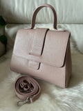 Agata Hammered Leather Bag | Handmade in Italy | Soft Pink