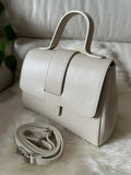 Agata Hammered Leather Bag | Handmade in Italy | Beige