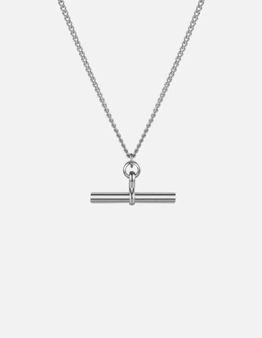 Silver T-Bar Chain Necklace by Nordic Muse, Waterproof