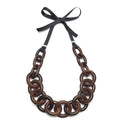 Toro Chunky Brown Wood Chain Link Necklace by Branch Jewellery