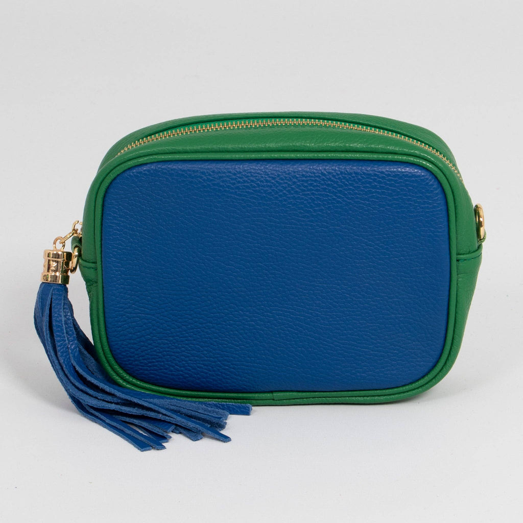 Beau Italian Leather Crossbody Bag by Sarta - Blue/Green
