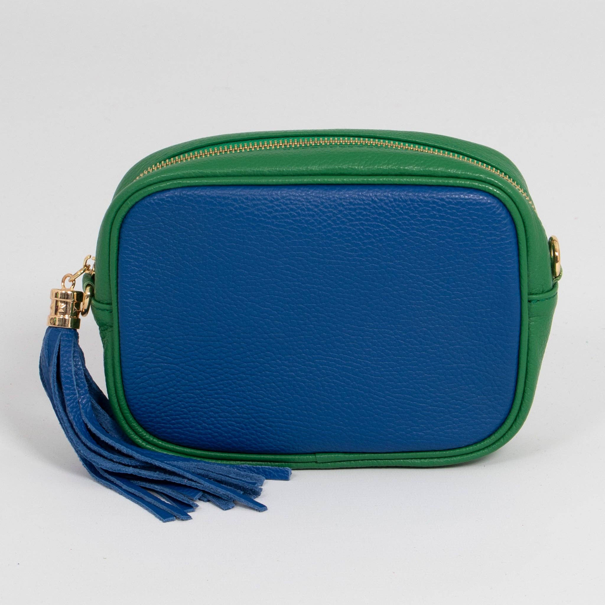 Beau Italian Leather Crossbody Bag by Sarta - Blue/Green
