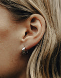 Silver Small Leverback Bold Hoop Earrings by Nordic Muse, Waterproof