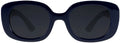 Navy sunglasses with a dark lens on a white background