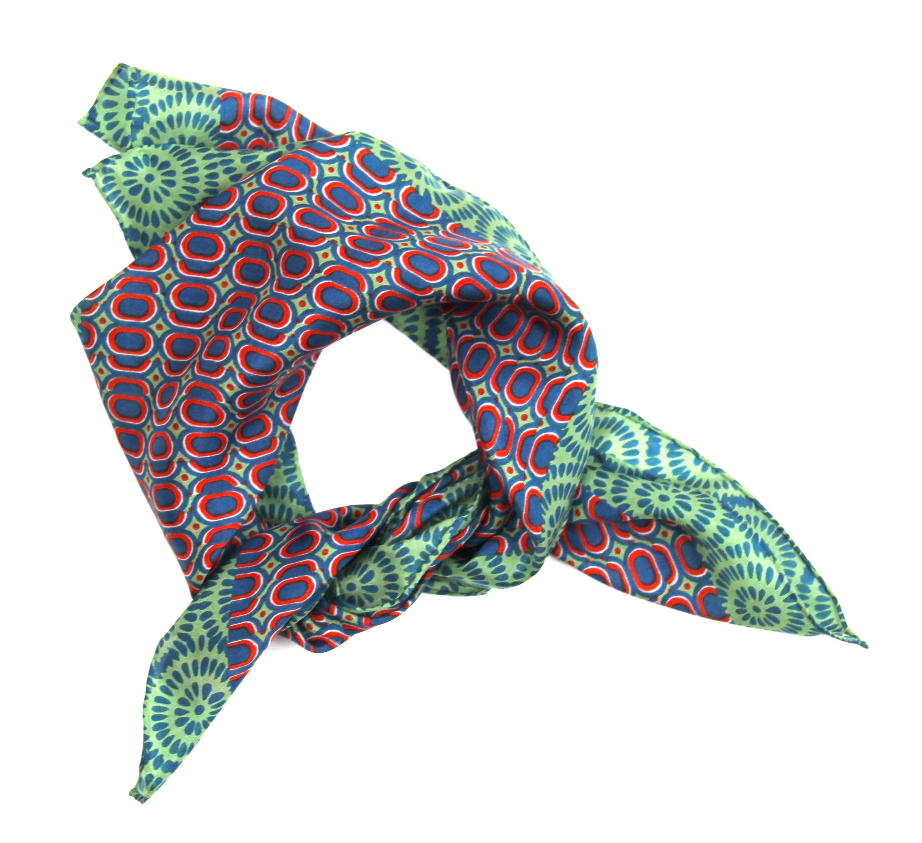 Mini Tempo Silk Scarf by Les Belles Vagabondes | Khaki | Hand-Drawn in France