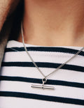 Silver T-Bar Chain Necklace by Nordic Muse, Waterproof