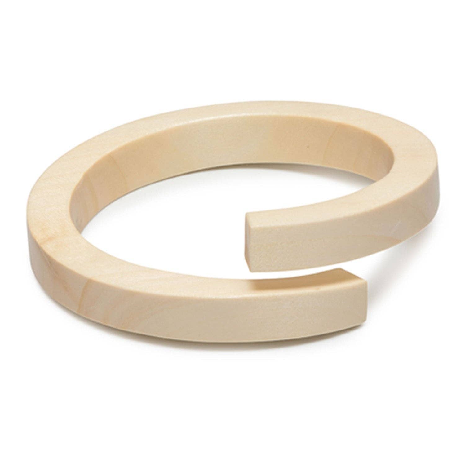 White Wood Wrap Over Bangle by Branch Jewellery | M
