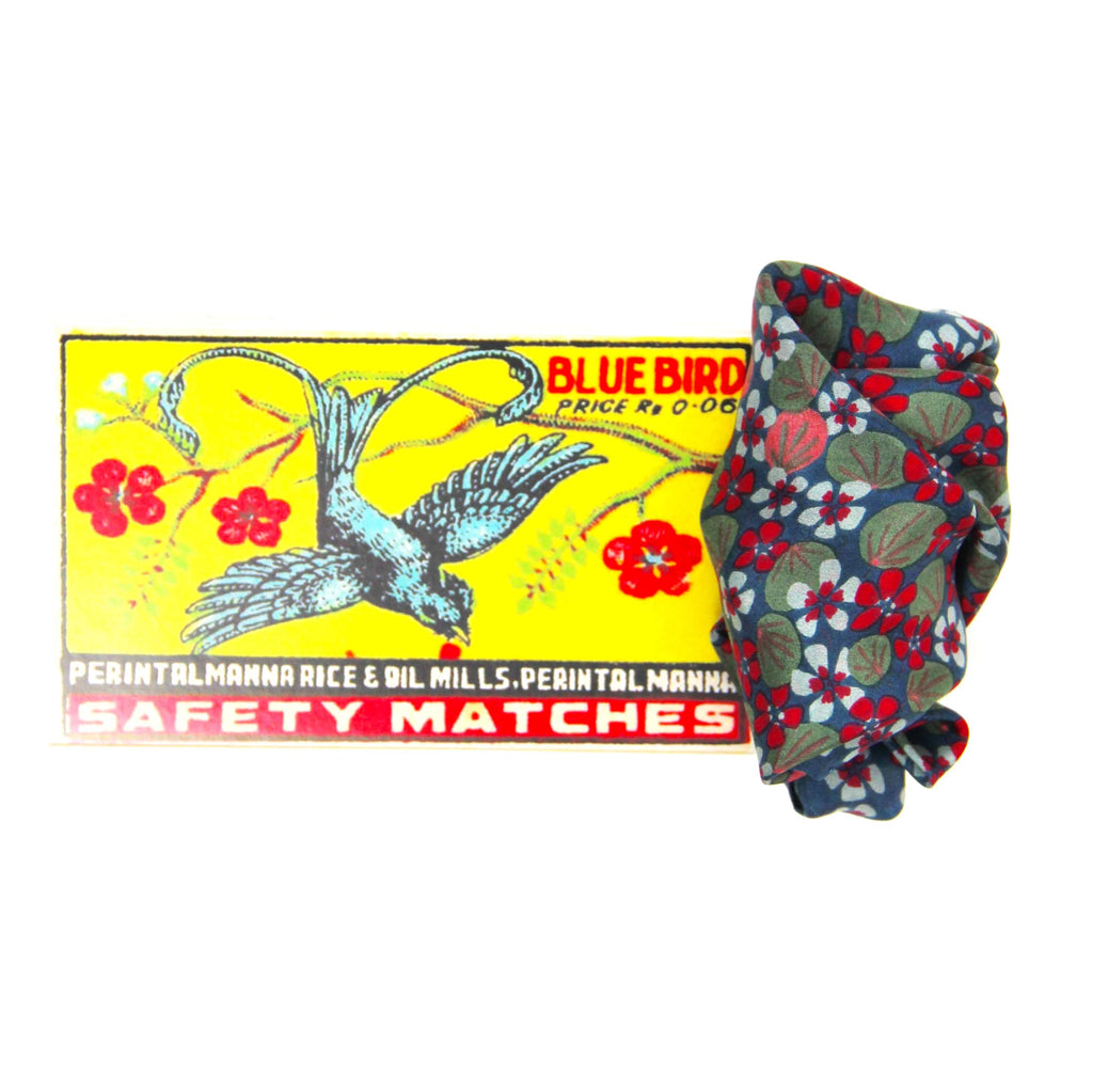 Mini Capucine Silk Scarf by Les Belles Vagabondes | Gray | Hand-Drawn in France
