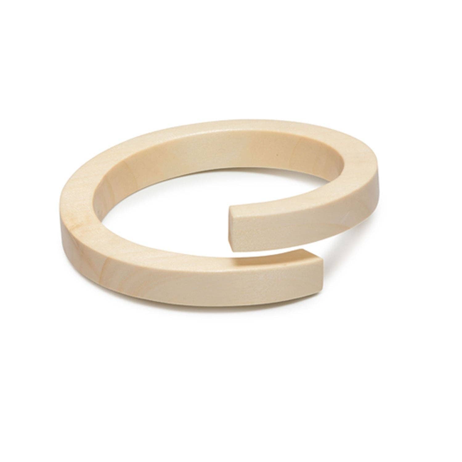 White Wood Wrap Over Bangle by Branch Jewellery | M