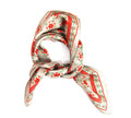 Mini Natasha Silk Scarf by Les Belles Vagabondes | Coral | Hand-Drawn in France