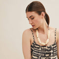 Faceted White Wood Necklace by Branch Jewellery
