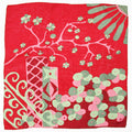 Mini Sakura Silk Scarf by Les Belles Vagabondes | Red | Hand-Drawn in France