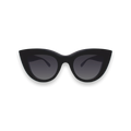 Black cat-eye sunglasses on a white background