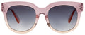 Pink sunglasses with a gradient lens on a white background