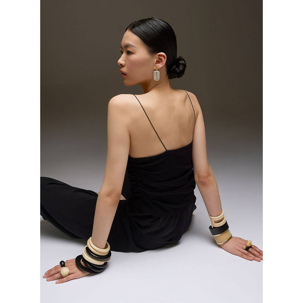 White Wood Wrap Over Bangle by Branch Jewellery | M