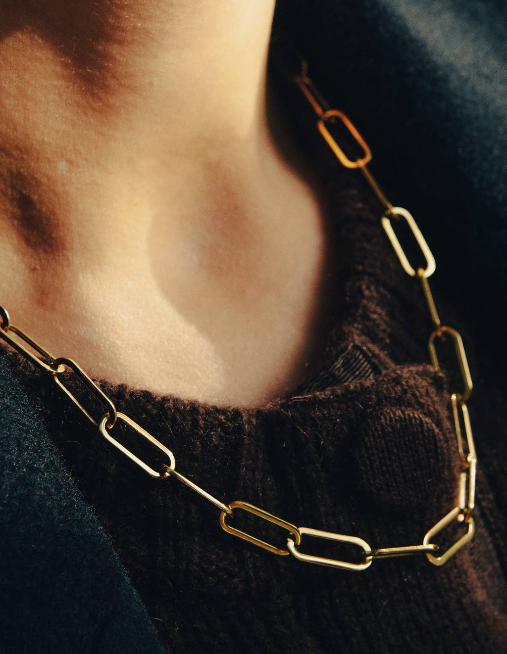Gold Chunky Chain Link Necklace by Nordic Muse, Waterproof