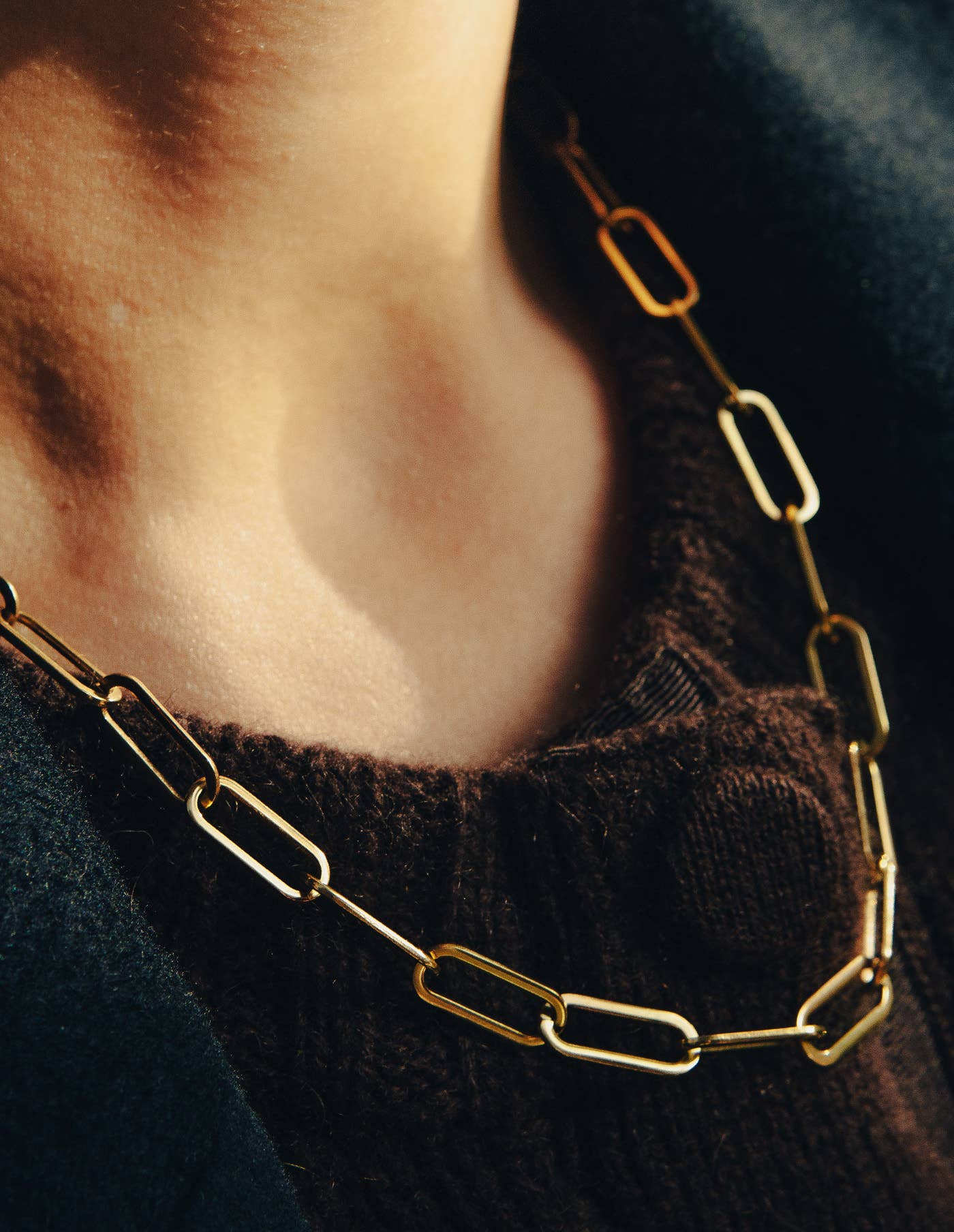 Gold Chunky Chain Link Necklace by Nordic Muse, Waterproof