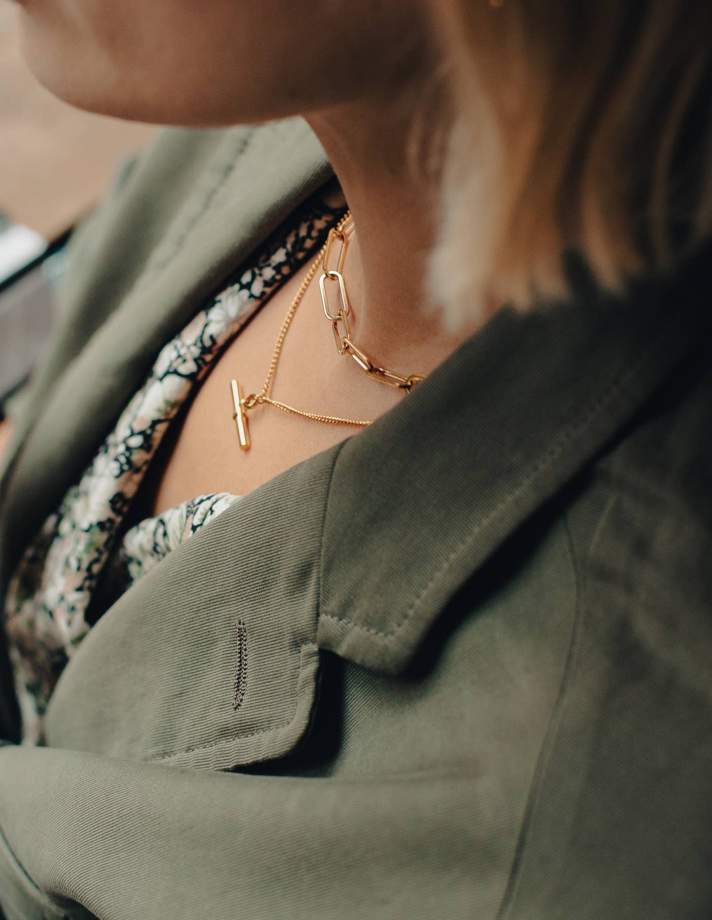 Gold Chunky Chain Link Necklace by Nordic Muse, Waterproof