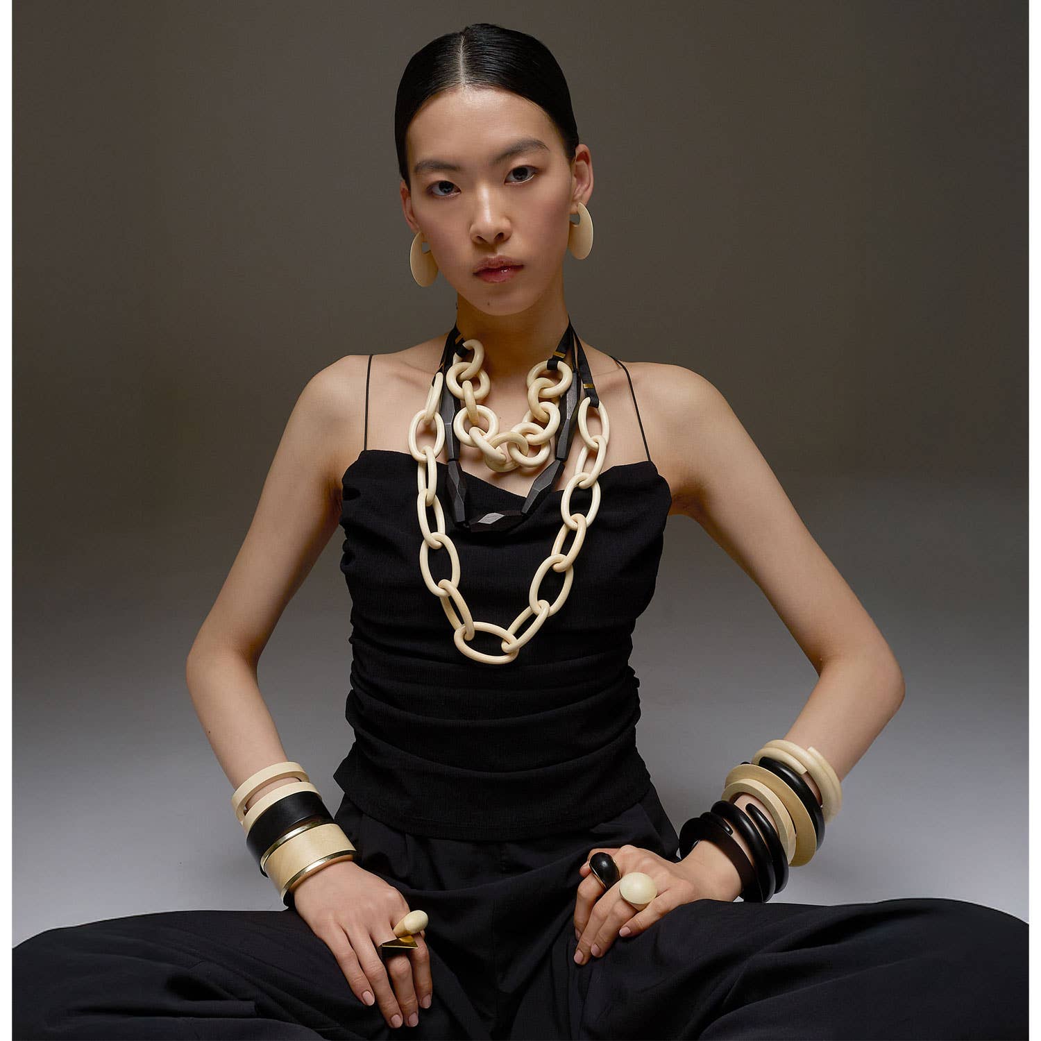 White Wood Wrap Over Bangle by Branch Jewellery | M