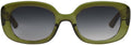 Green sunglasses with a gradient lens on a white background