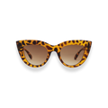 Sunglasses with leopard print frame on a white background