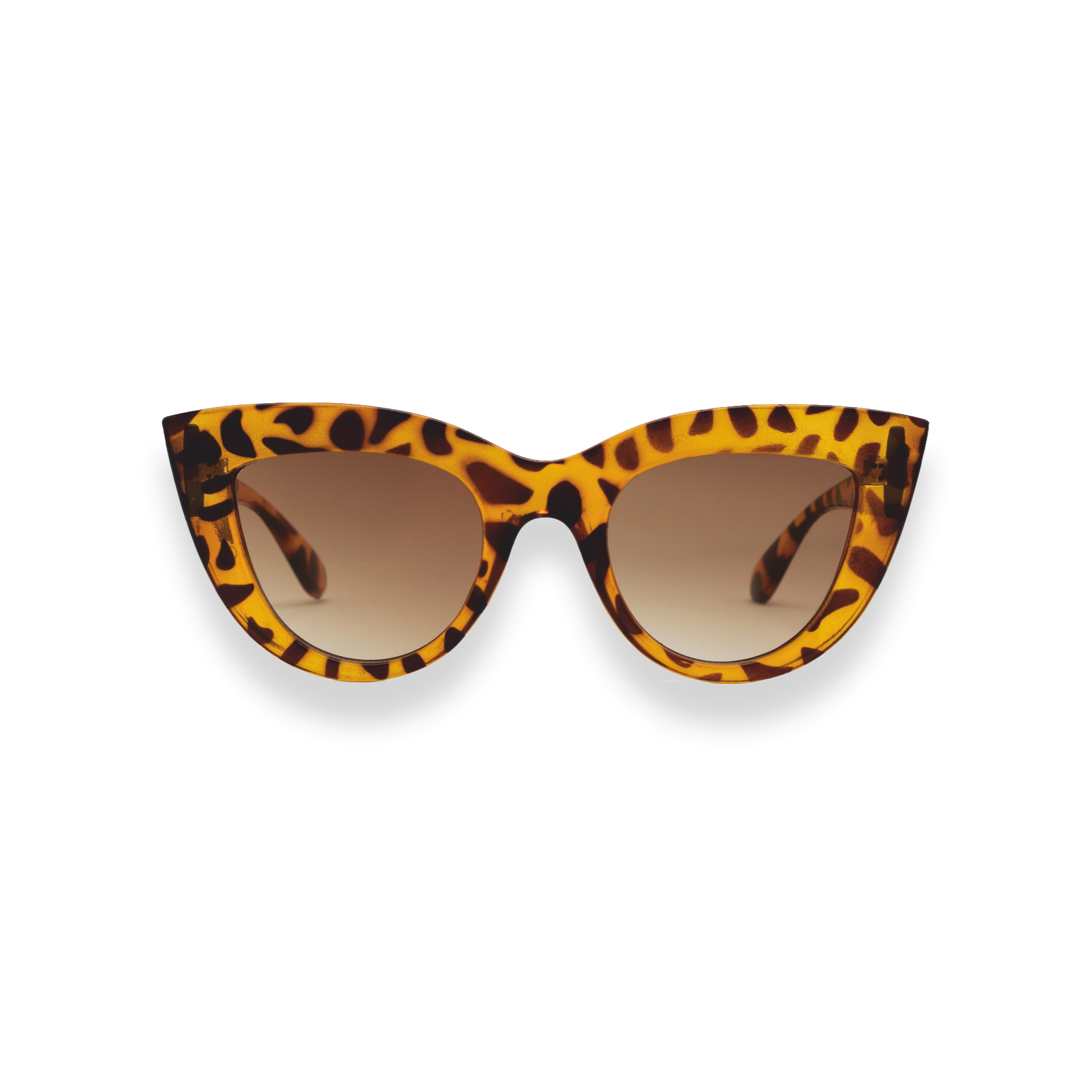 Sunglasses with leopard print frame on a white background