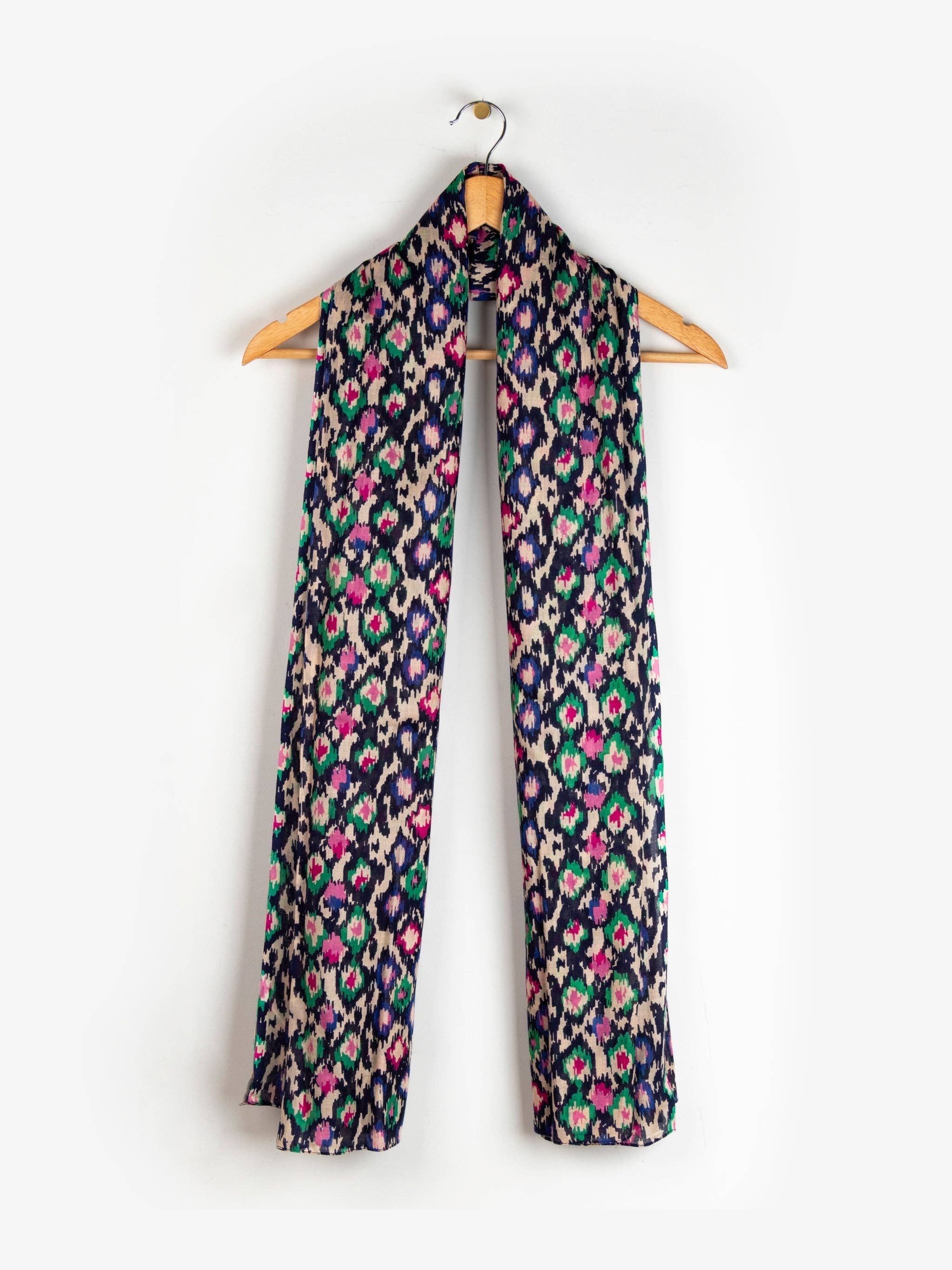 Belle Lightweight Scarf by Sarta - Navy Blue, Abstract Spot