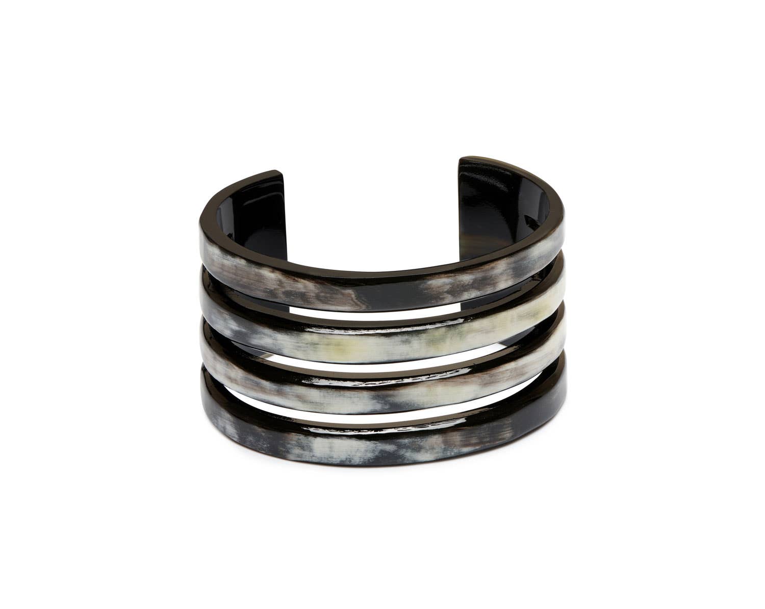 Black Natural Ribbed Horn Cuff by Branch Jewellery