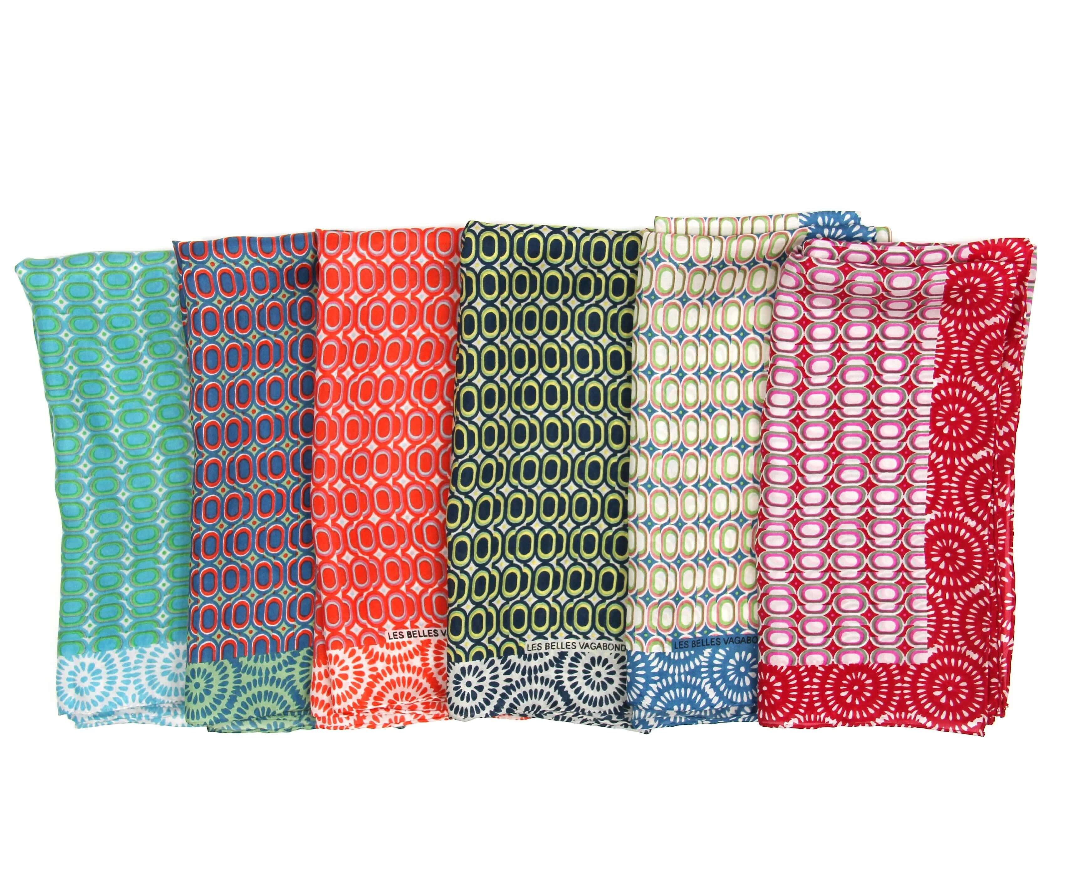 Mini Tempo Silk Scarf by Les Belles Vagabondes | Khaki | Hand-Drawn in France