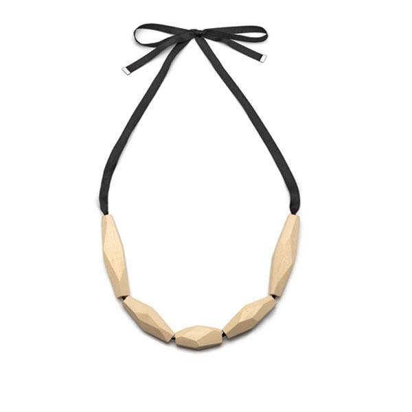 Faceted White Wood Necklace by Branch Jewellery