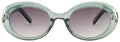 Green oval sunglasses with a gradient lens on a white background