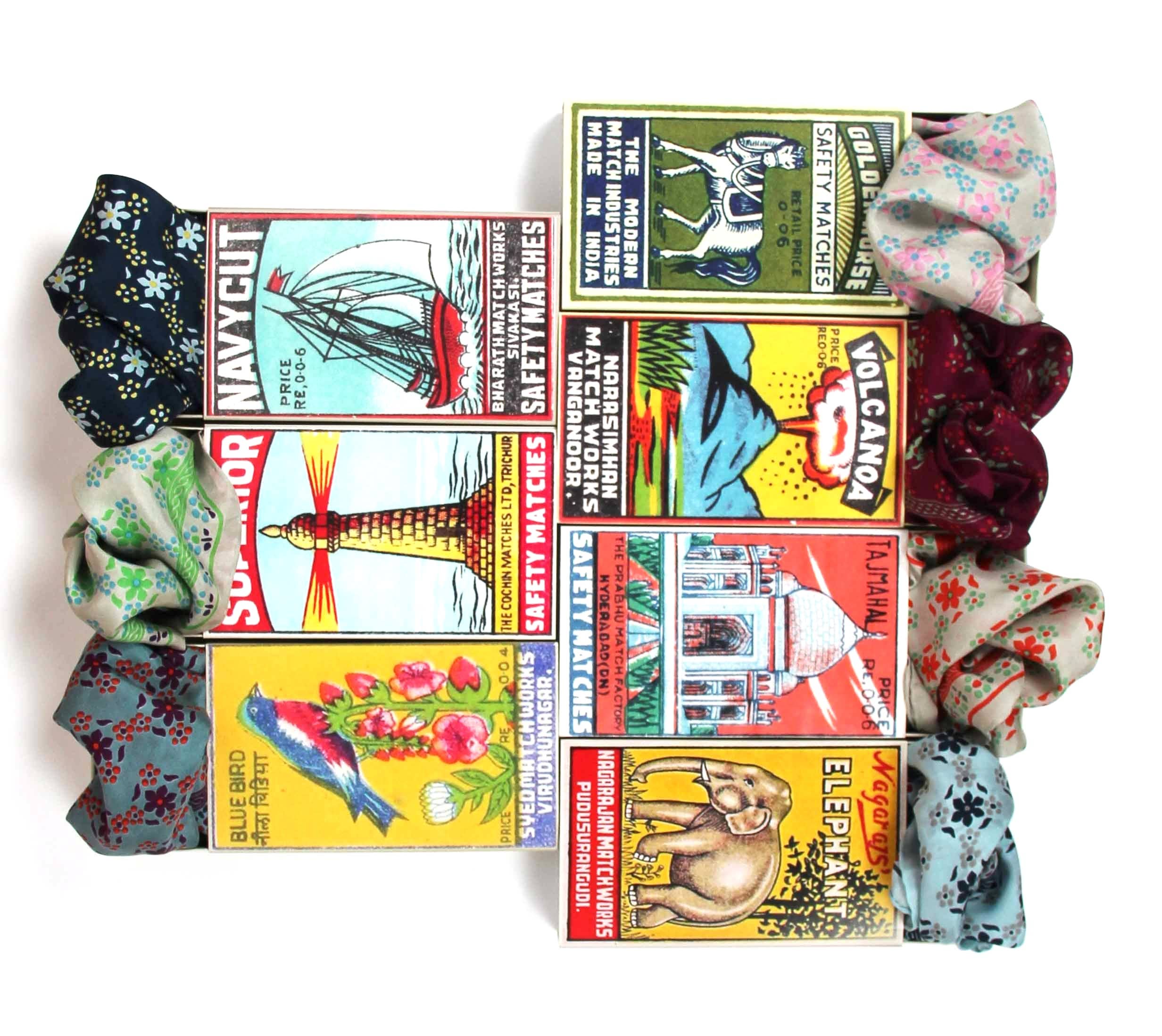 Mini Natasha Silk Scarf by Les Belles Vagabondes | Coral | Hand-Drawn in France